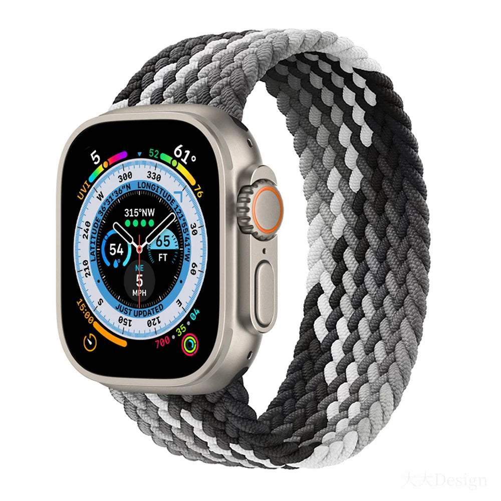 Geflochtenes Solo Loop Ersatzarmband für Smartwatch 38-49mm Unisex