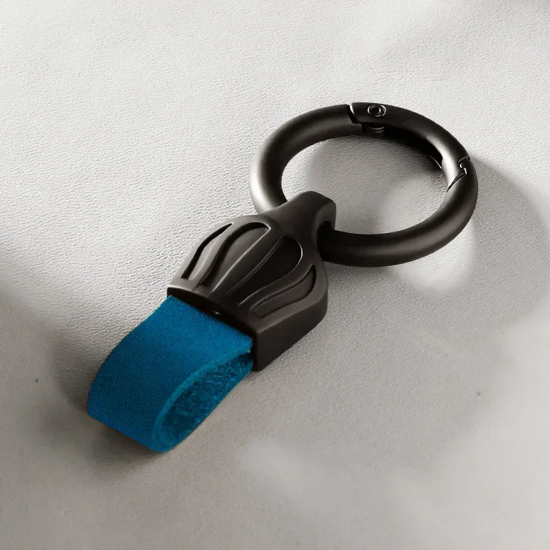 Leder Schlüsselbund Multicolor mit Metallring für Männer und Frauen