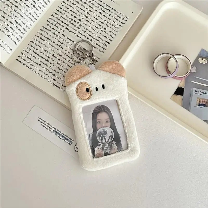 Plüsch Kartenhalter Organizer mit niedlichem Katzen-Design, 8,5x12,5 cm