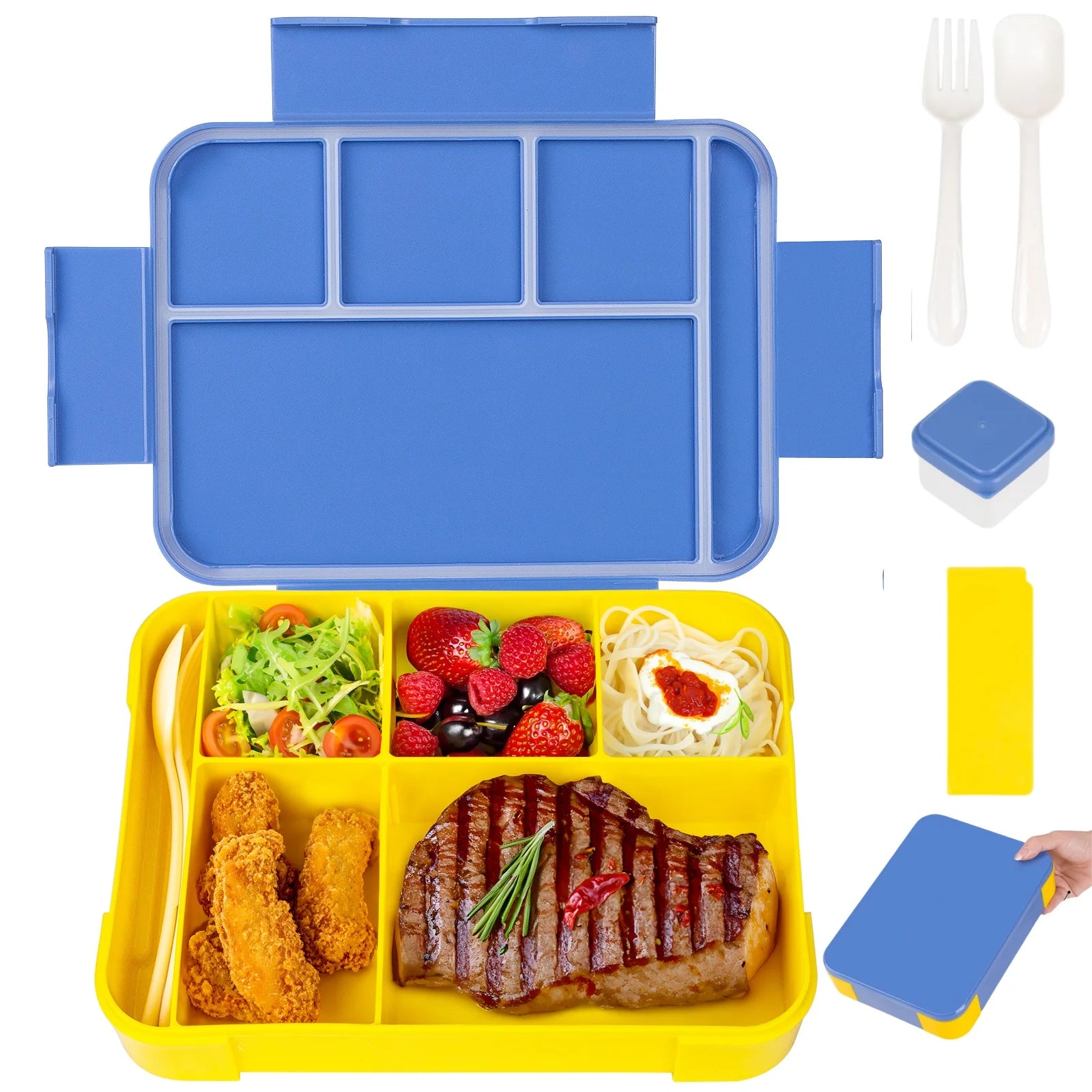 Niedliche Kinder Bento Box: 2-fach, Mikrowellengeeignet, Auslaufsicher