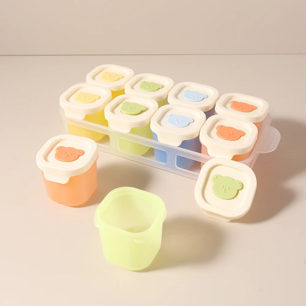 Kleine Lebensmittelbox für Babys mit Deckel, gedämpfte Kuchen- und Eiswürfelform