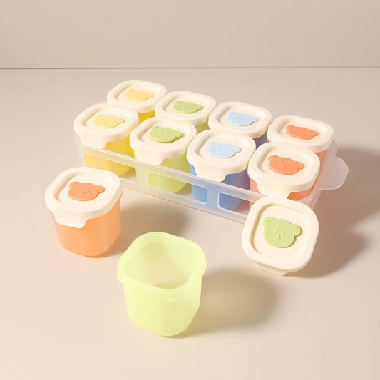 Kleine Lebensmittelbox für Babys mit Deckel, gedämpfte Kuchen- und Eiswürfelform