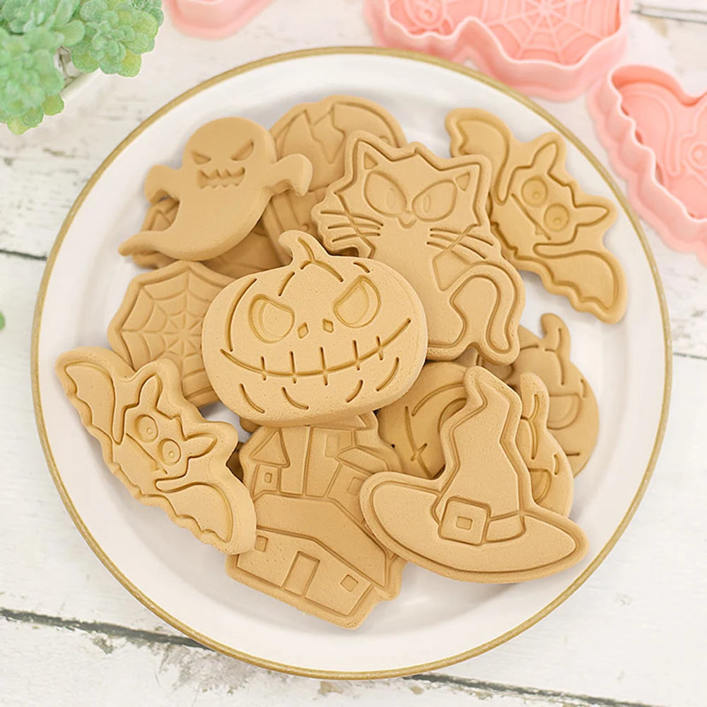 8 10 Stück Halloween Keks Ausstechformen Kürbis Hexe Vampir Kuchen Deko