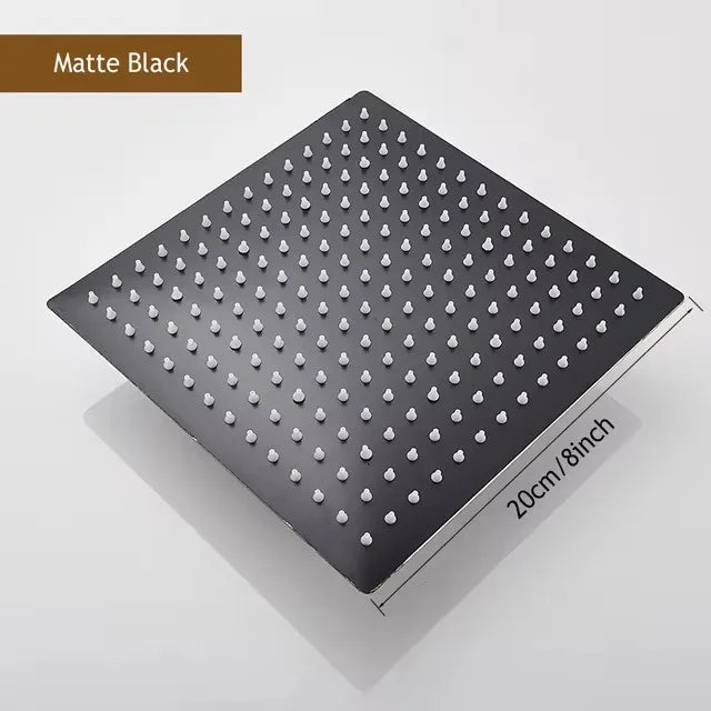 8 10 12 Zoll Edelstahl Hochdruck Regenduschkopf Quadratisches Design