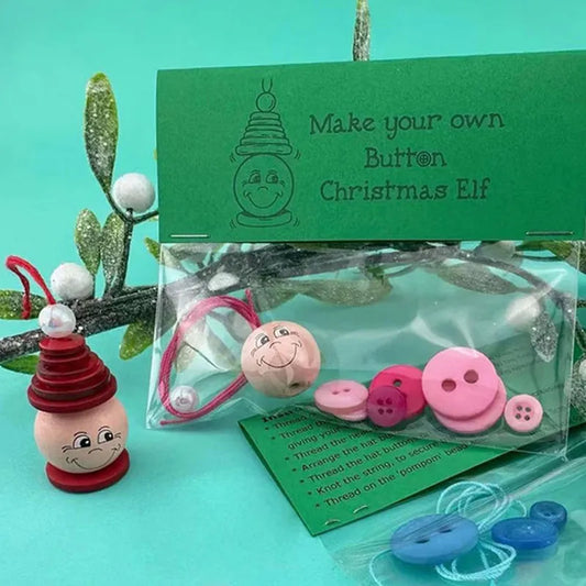 DIY Schneemann Button Ornament Kit mit Weihnachtsknopf und Hängedekor