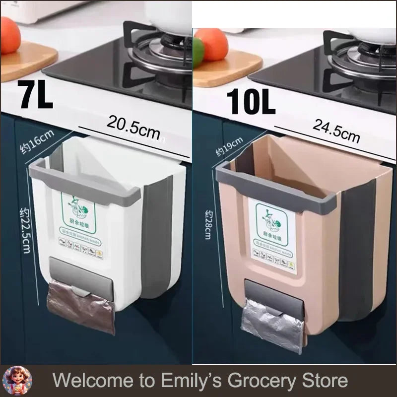 Faltbarer hängender Mülleimer für Küche und Wohnmobil mit großem Volumen