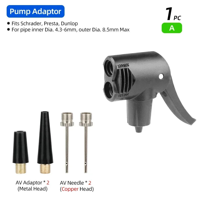 Vielseitiger Fahrradpumpe Adapter mit Dual Kopf für Schrader - Presta Ventile