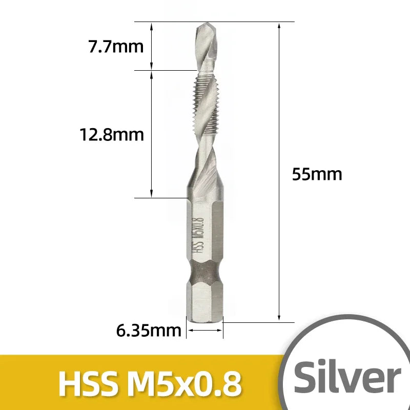 HSS Titan Überzogene Gewindebohrer Set M3-M10 mit Senker und Entgrater