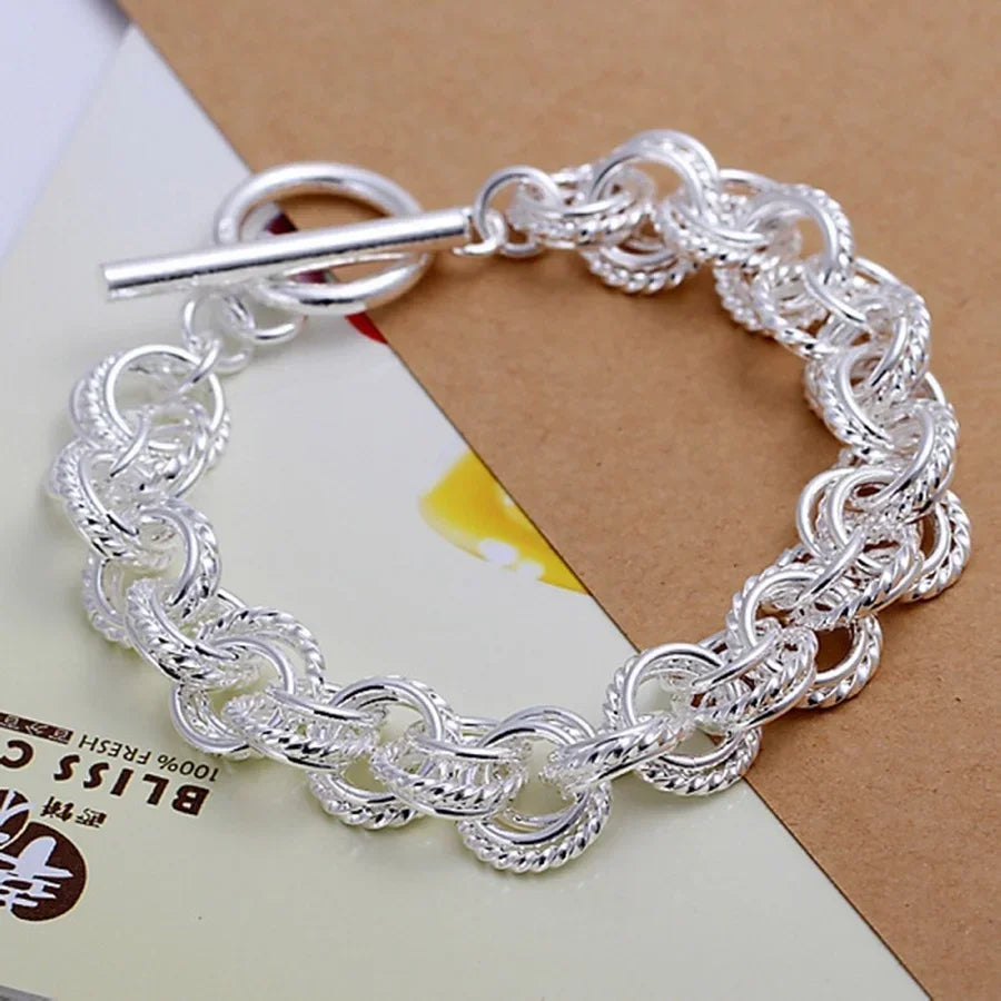 925 Sterlingsilber Armband Damen Rundes Design modisch elegant