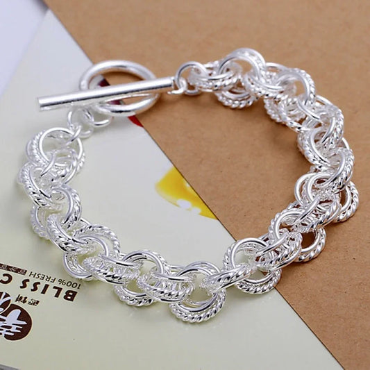 925 Sterlingsilber Armband Damen Rundes Design modisch elegant