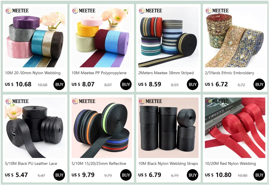 5M Nylon Gurtband in Schwarz 10-100mm für Taschen und Accessoires-Yabubest - Home & More