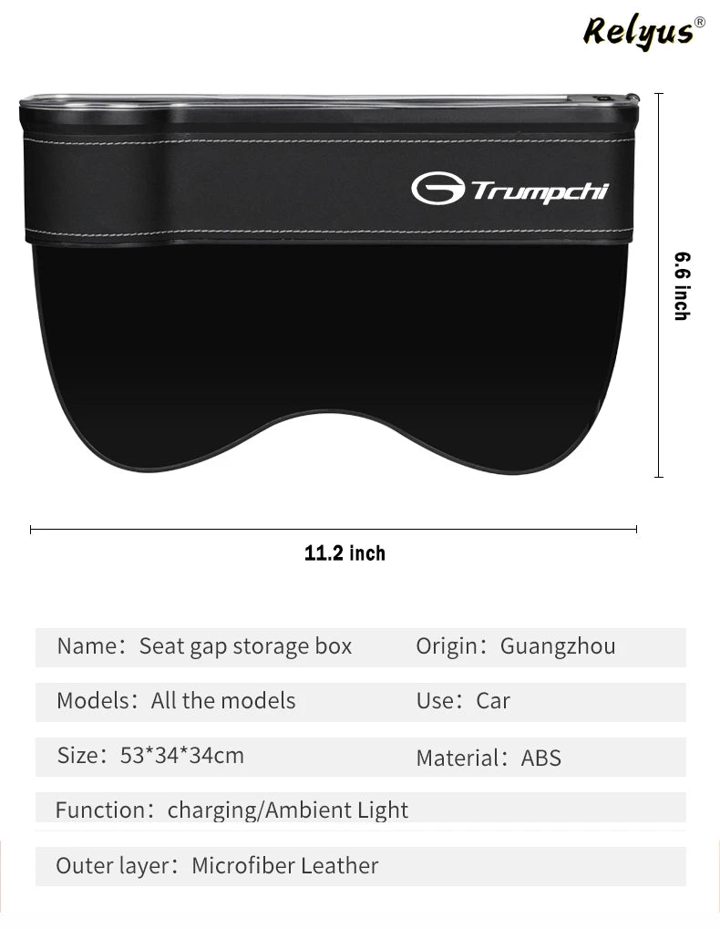 Auto Sitz Spalt Organizer mit USB Ladefunktion & Atmosphäre Lampe