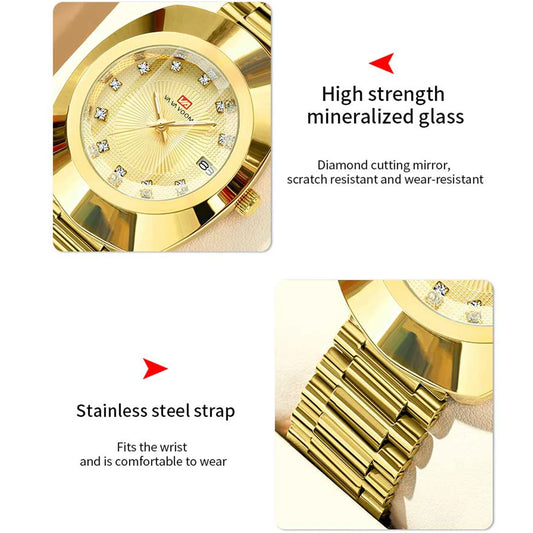 Herrenuhr Quarz Edelstahl Elegant Oval Wasserdicht Stoßfest