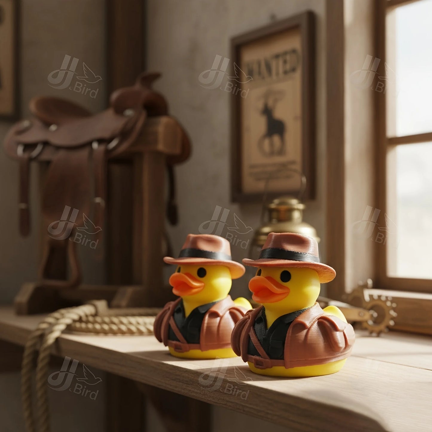 Kreative Raumdekoration mit Entenornamenten aus Kunststoff