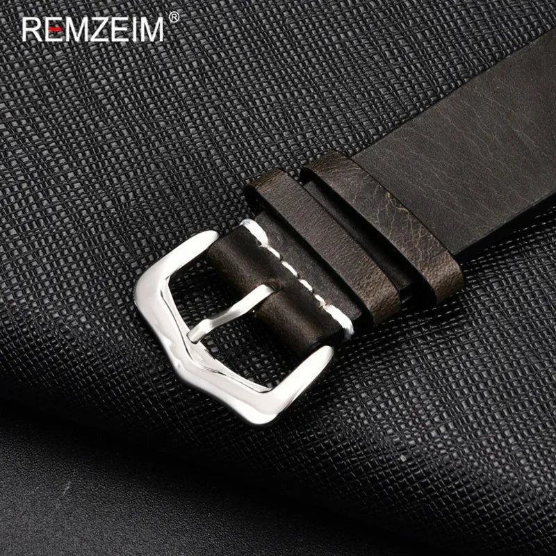 Vintage Echtleder Uhrenarmband 18-24mm mit Edelstahl Dornschließe