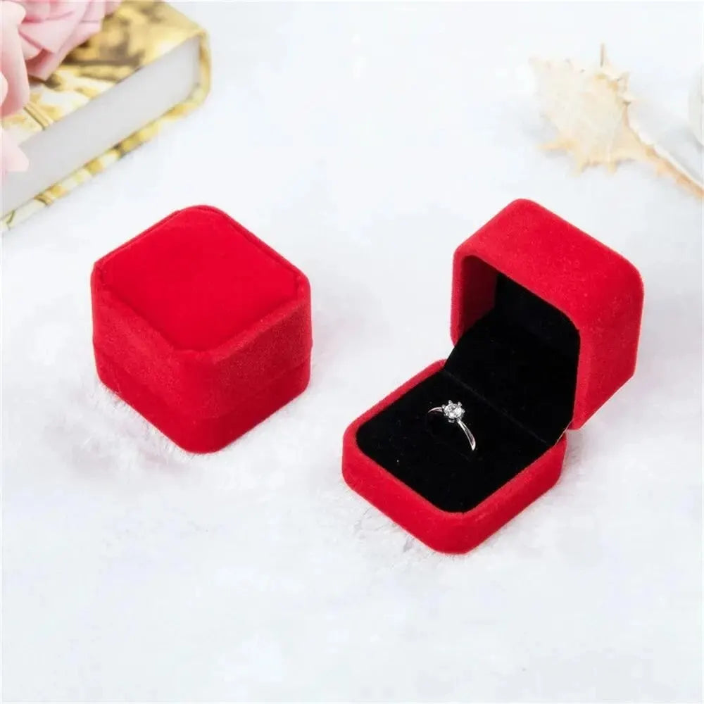 Samt Schmuckbox Organizer für Halskette Ringe Ohrringe Geschenk Verpackung