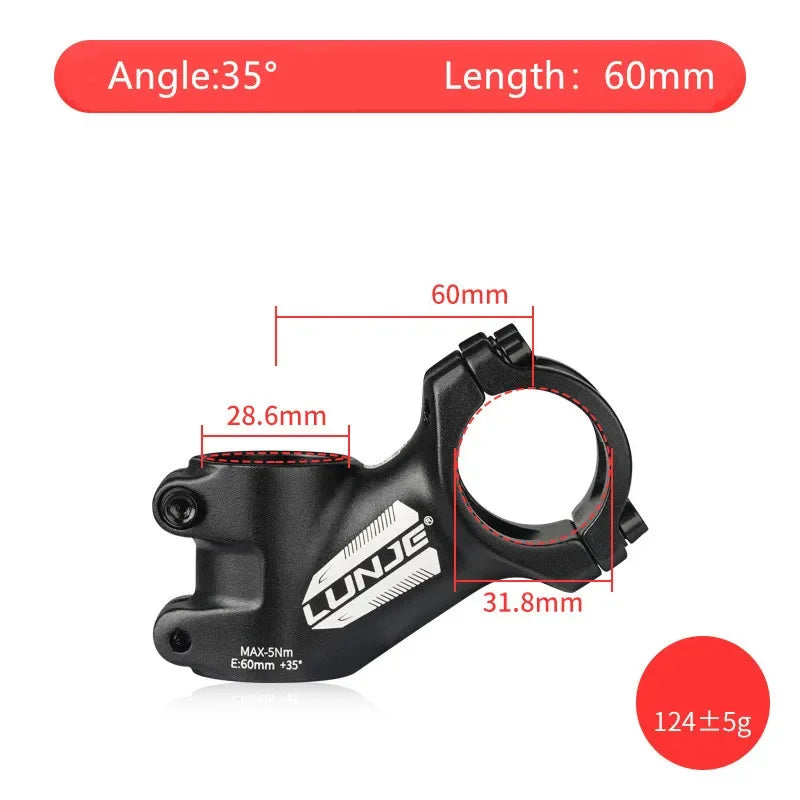 Ultraleichter Fahrradvorbau 17 Grad Aluminiumlegierung 31,8 mm MTB Rennrad