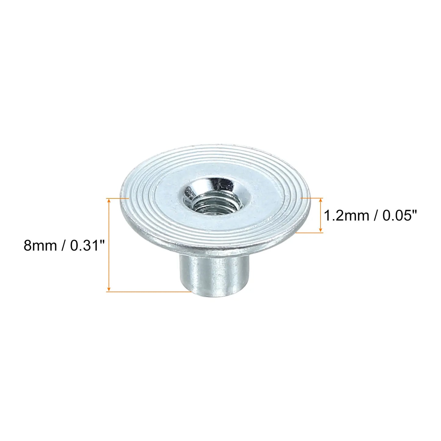 50er Set T-Muttern aus robustem Kohlenstoffstahl mit runder Basis