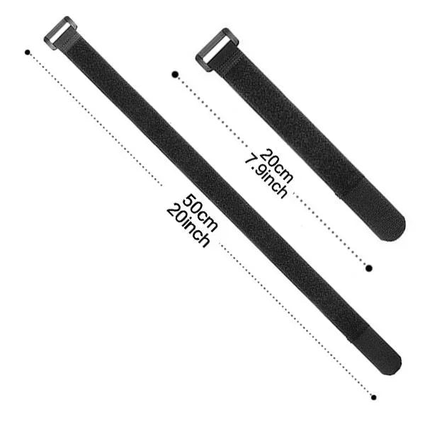 10x Klettverschluss Kabelbinder Nylon – Wiederverwendbar 20cm/50cm Längen