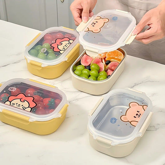 900 ml Lunchbox aus Edelstahl 304 mikrowellengeeignet auslaufsicher tragbar