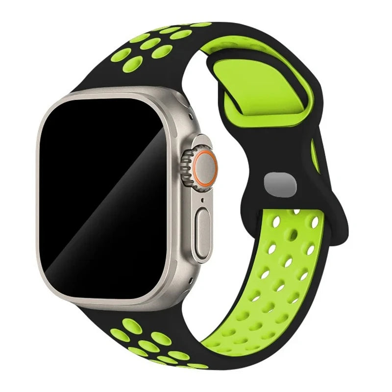 Sportliches Silikonarmband kompatibel mit Smartwatch 38-49 mm Modelle