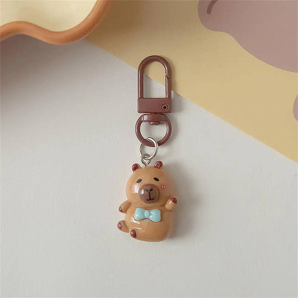 Niedlicher Capybara Schlüsselanhänger aus weichem PVC für Alltag und Geschenk