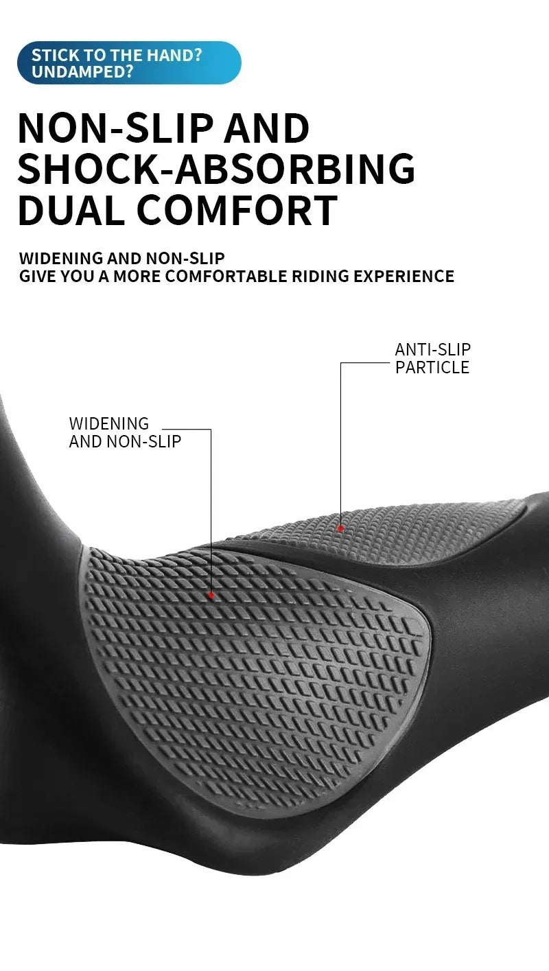 Ergonomische Fahrradgriffe mit verlängerter rutschfester Stange