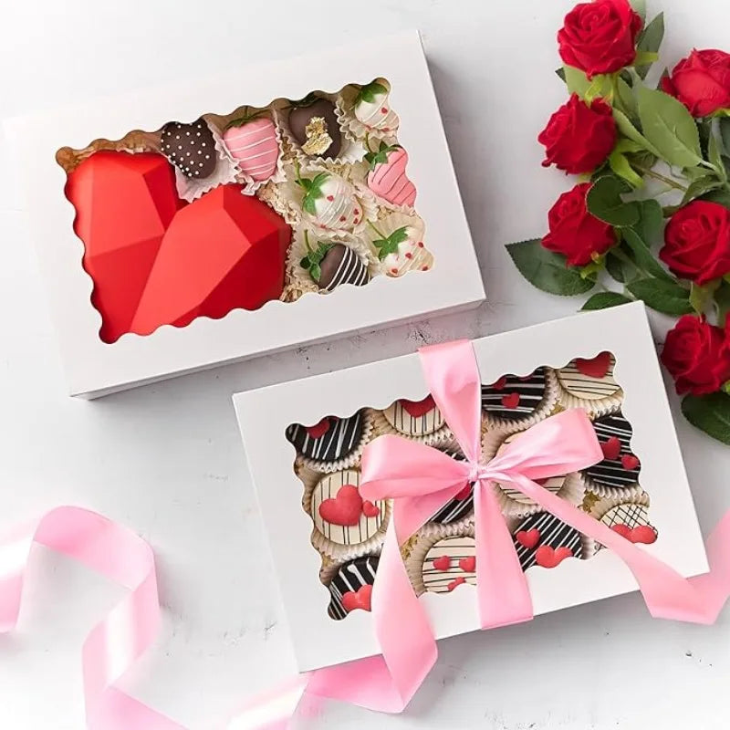 10er Set Gebäckboxen für Macarons Cupcakes Pralinen zu jedem Anlass