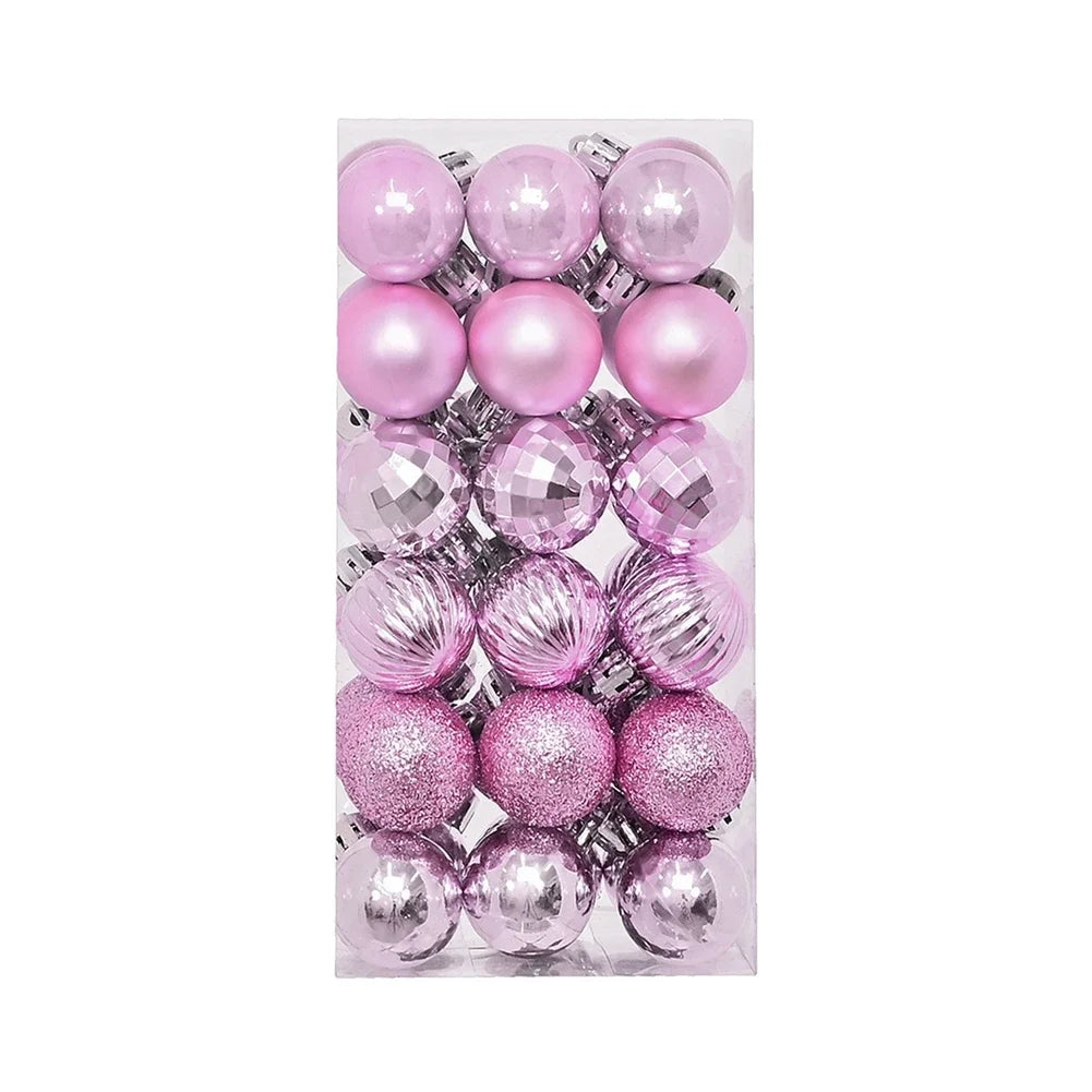 36er Set Weihnachtskugeln für festliche Baumdekoration
