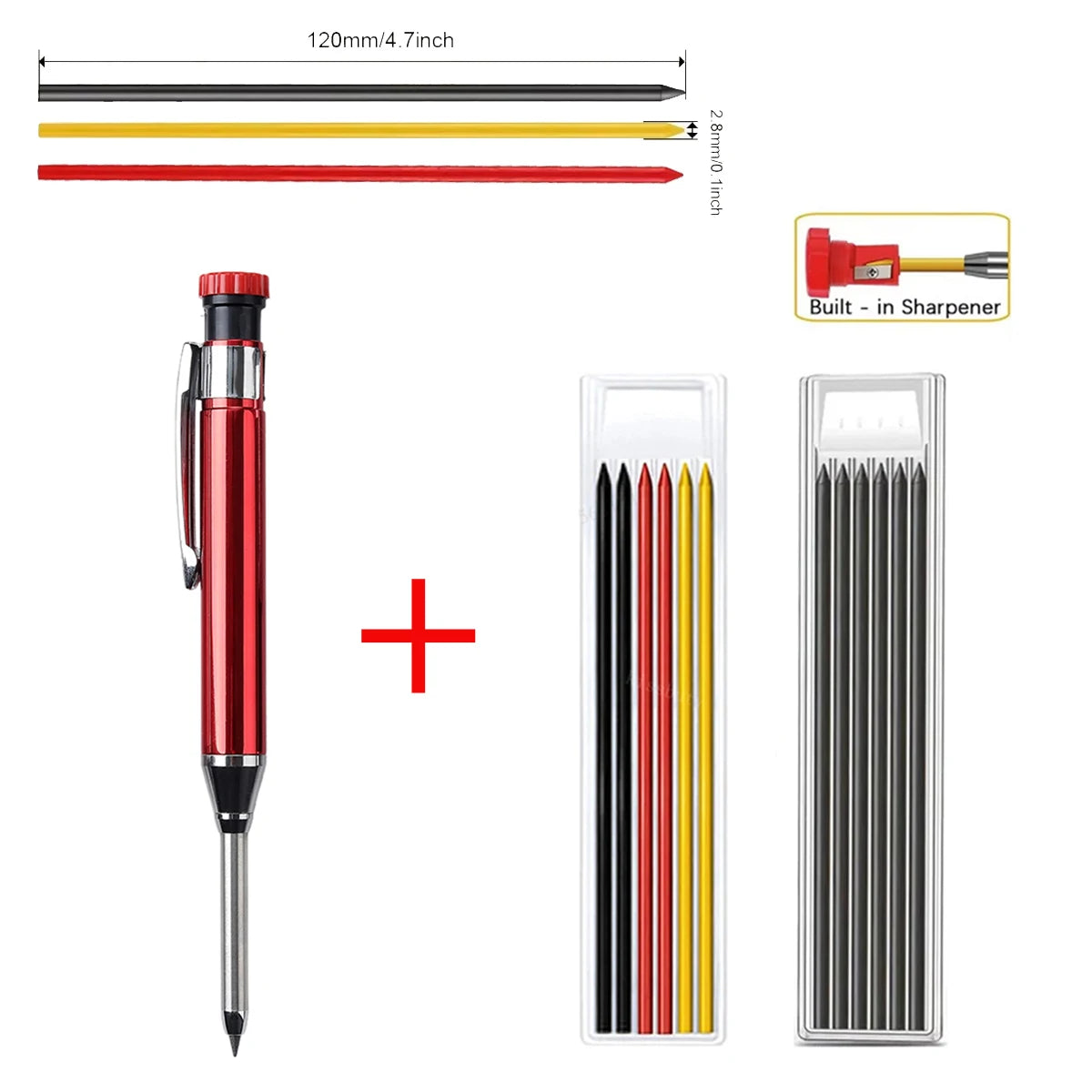 Massiver Zimmermannsbleistift Metall mit Spitzer Tieflochmarker Werkzeug