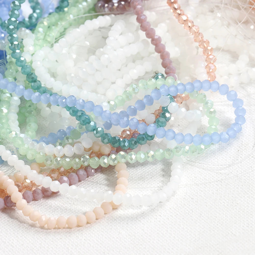 120 Kristall Glas Rondelle Perlen - Facettierte Spacer Perlen-Yabubest - Home & More