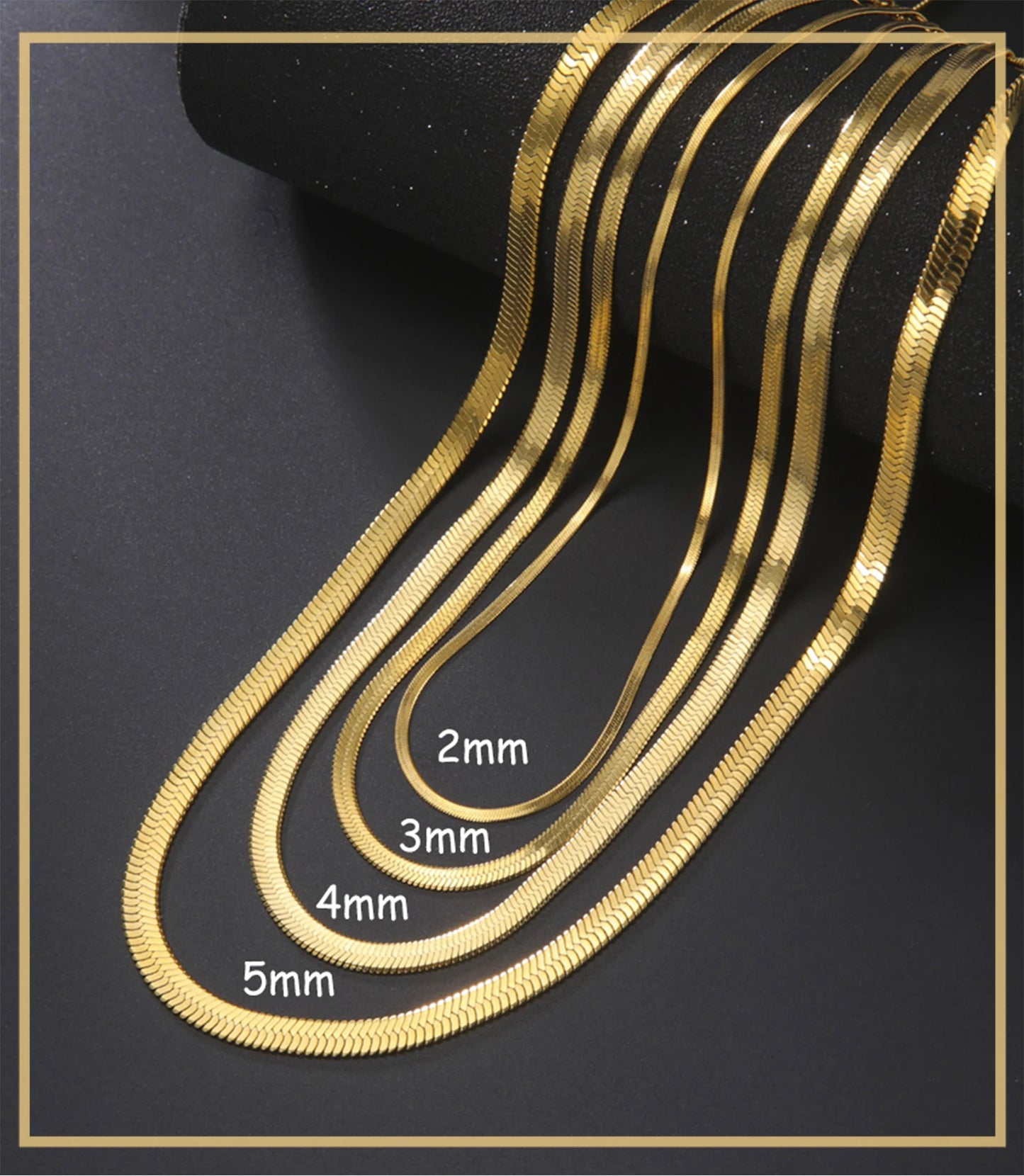 Elegante Edelstahl Schlangenkette für Damen und Herren in Goldfarbenem Design-Yabubest - Home & More