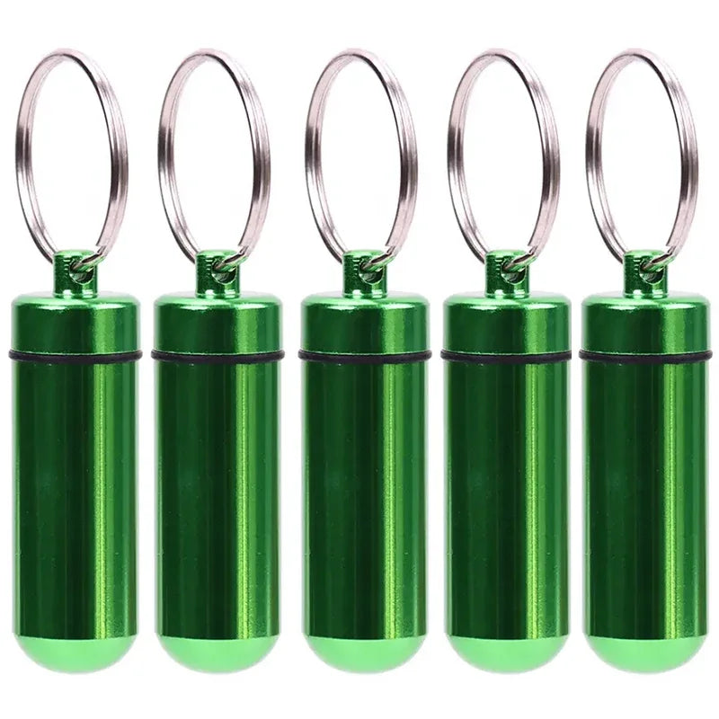 Mini Aluminium Pillenbox Schlüsselanhänger tragbar für Outdoor Reise