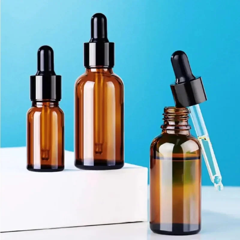 Nachfüllflaschen aus bernsteinfarbenem Glas mit Tropfer für Aromatherapie und Pflege-Yabubest - Home & More