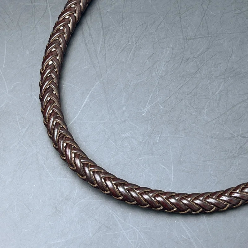 Robuster Punk Stil Leder Schlüsselanhänger mit Metallkette