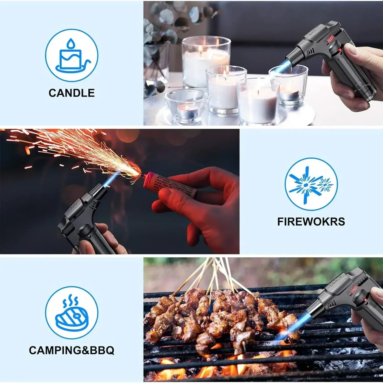 Outdoor BBQ Kochfeuerzeug winddicht Butan Feuerzeug mit großem Tank-Yabubest - Home & More