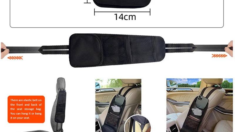 Universeller Seiten Organizer mit Netztasche und Reißverschluss für Auto