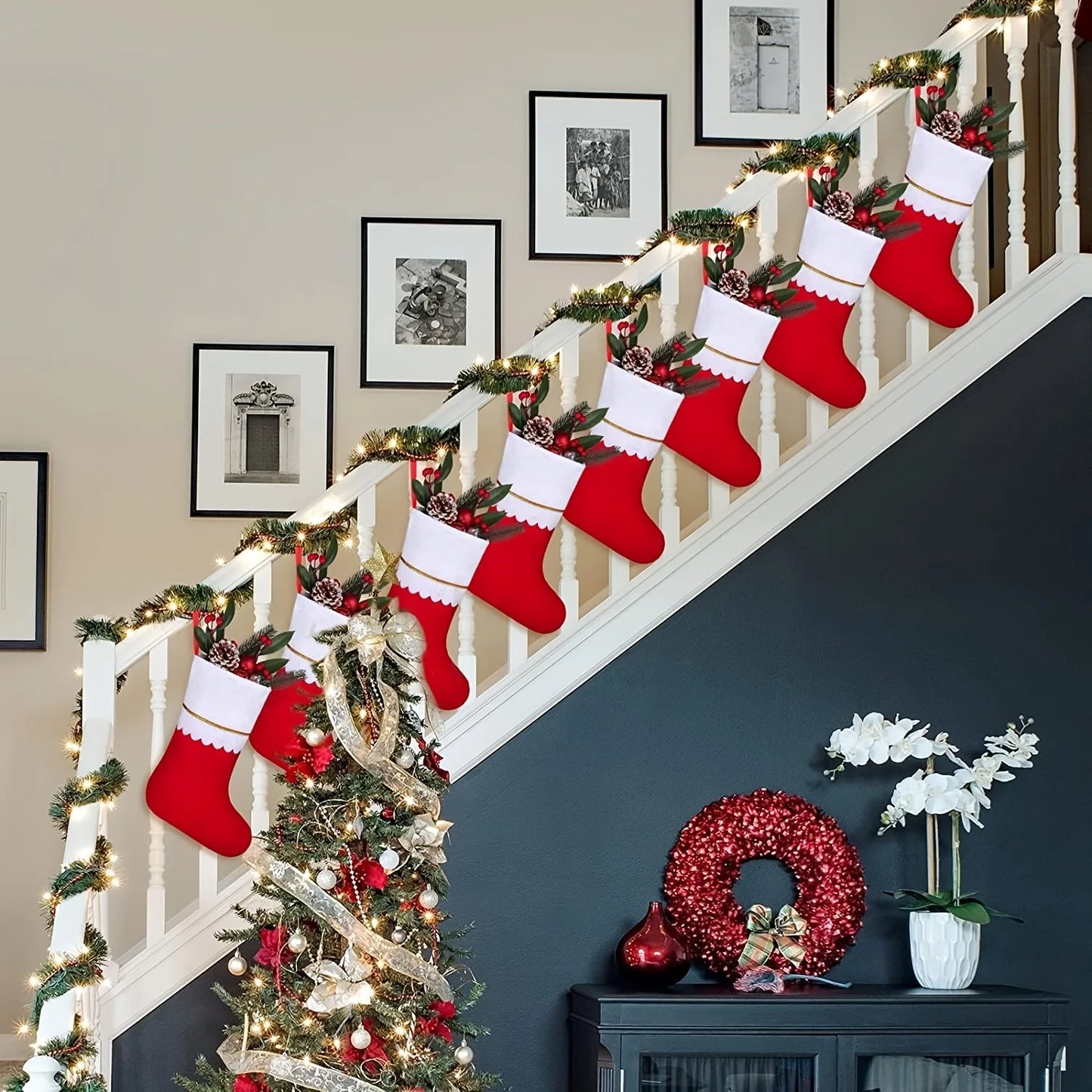 12er Set: Festliche Weihnachtsstrümpfe für zauberhafte Feiertage