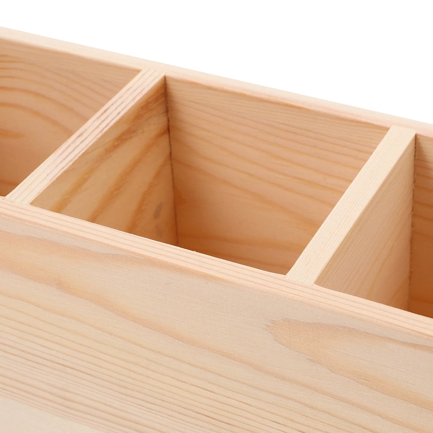 Praktischer 3 Gitter Bleistifthalter aus Holz für Schreibtisch