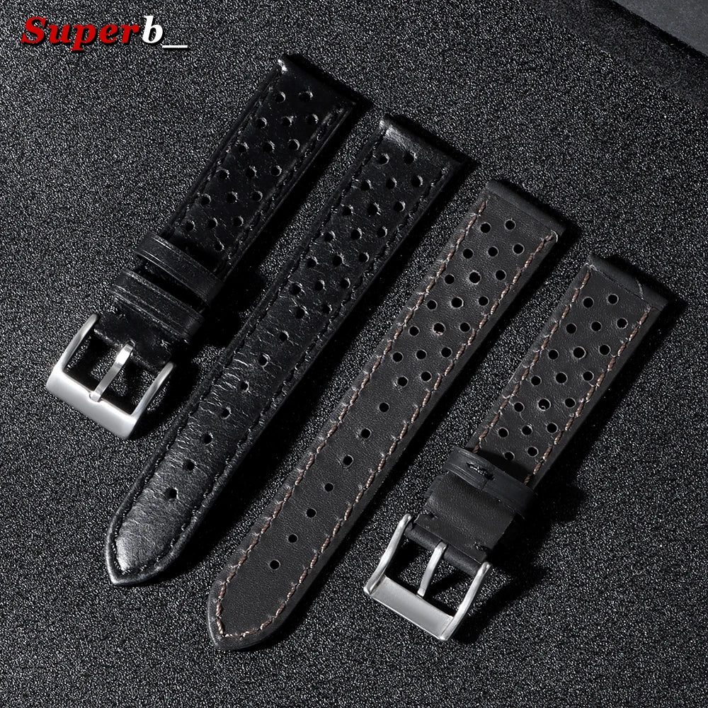 Vintage Uhrenarmband aus echtem Rindsleder in drei Breiten