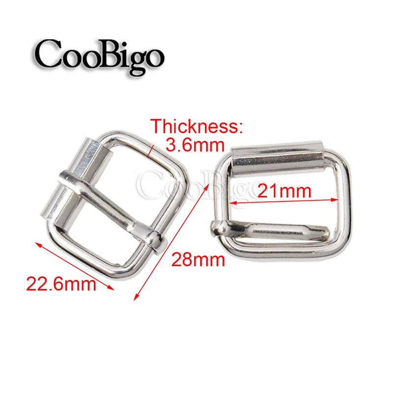 5 Metall Roller Pin Schnallen Set für Gürtel Hundehalsband Leder DIY