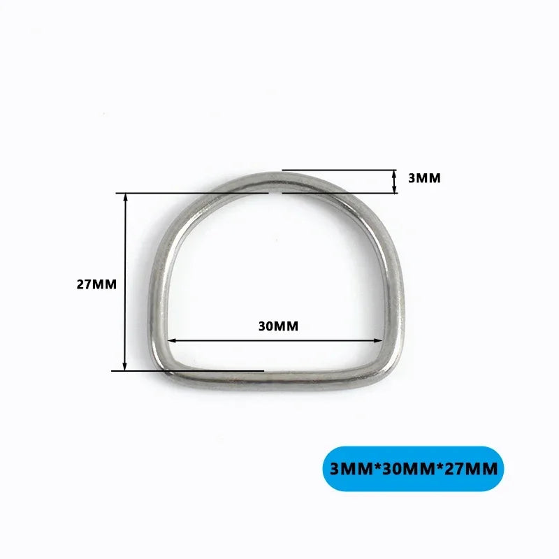 Edelstahl D-Ring Schnallen für Taschen Gurtband Haustierhalsband DIY Zubehör