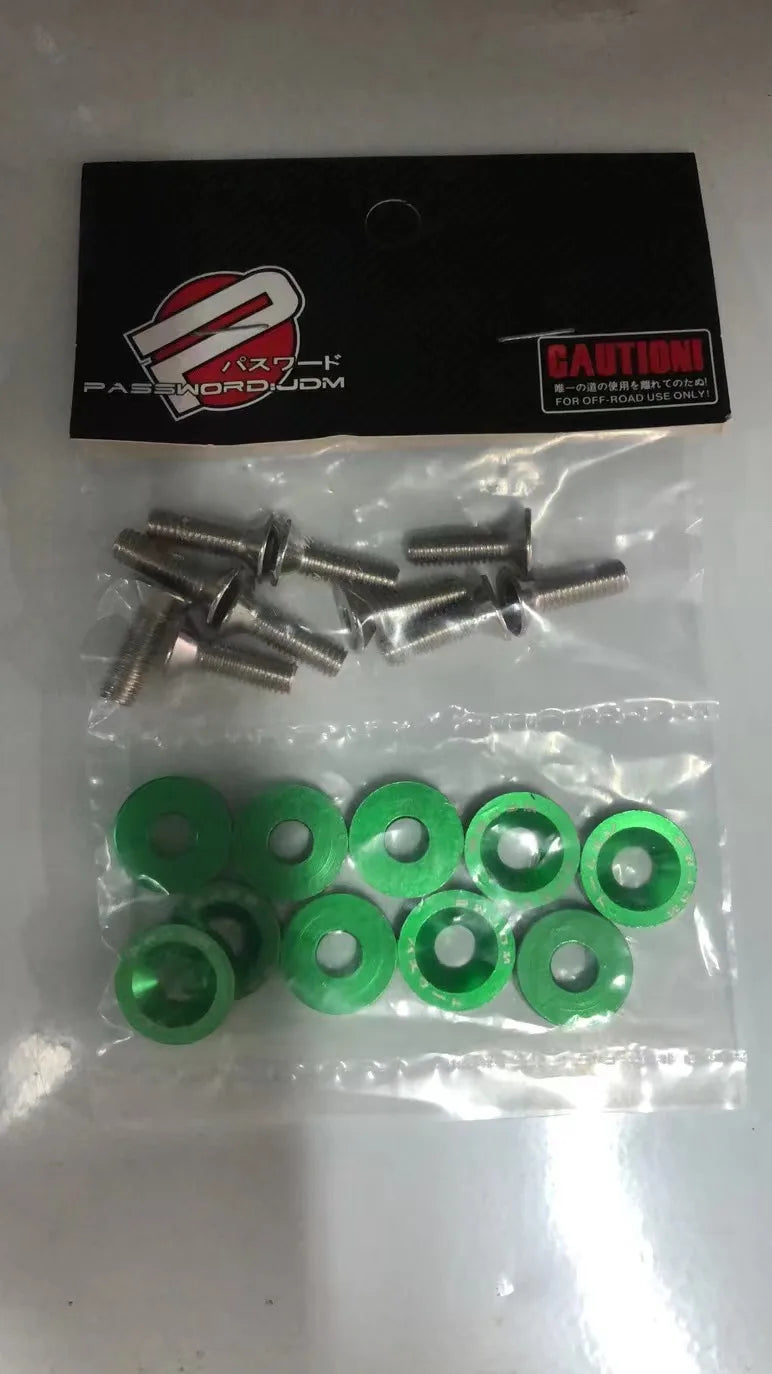 10x M6 Universal Schrauben Set für Auto Styling Kotflügel - Kennzeichen