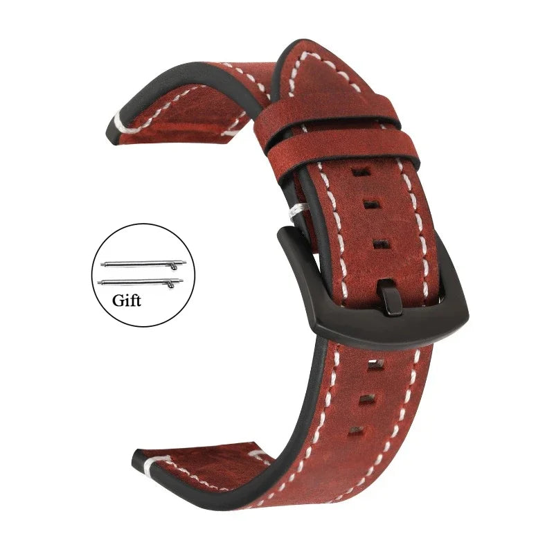 Retro-Uhrenarmband aus Kalbsleder in verschiedenen Bandbreiten 18-24 mm