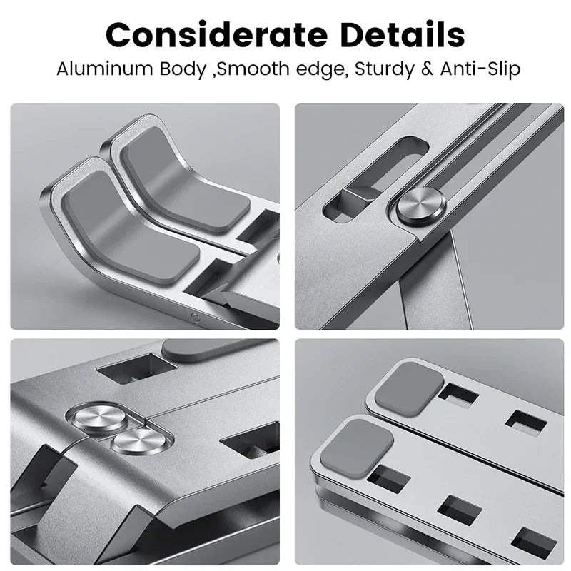 Verstellbare Laptop-Halterung aus Aluminiumlegierung mit rutschfestem Halt