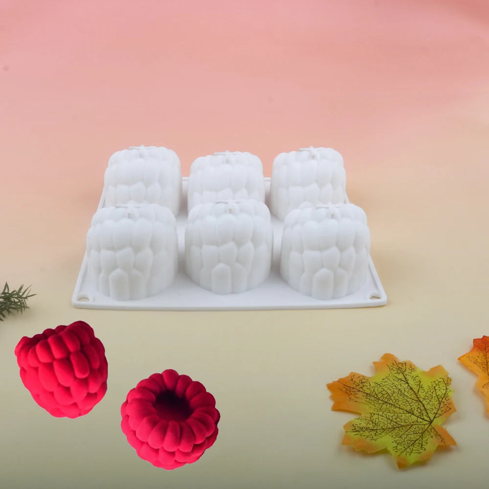 Silikon Kuchenform mit 6 12 oder 24 Himbeerzellen für Desserts