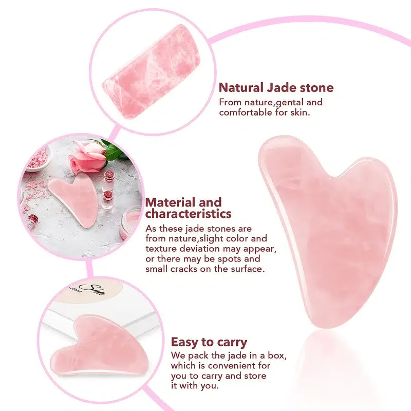 Natürlicher Jade Gua Sha Gesichts Massage Roller für Hautpflege SPA