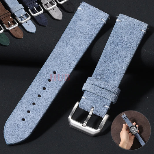 Weiches Wildleder Uhrenarmband 20 22mm für Smartwatch Klassik Uhr Damen Herren
