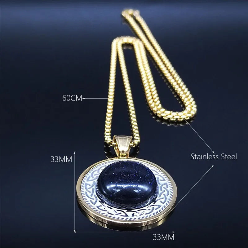 Keltische Irischer Knoten Halskette Edelstahl Gold und Silber Unisex-Yabubest - Home & More