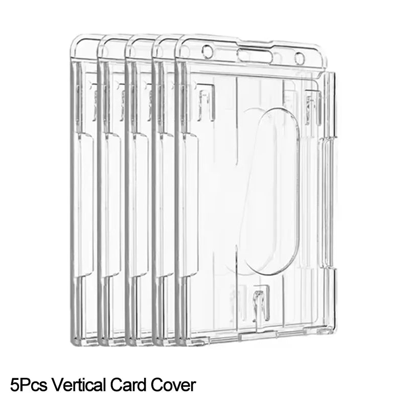 Transparenter Ausweishalter mit Doppelkarten-Slots und Rollclip